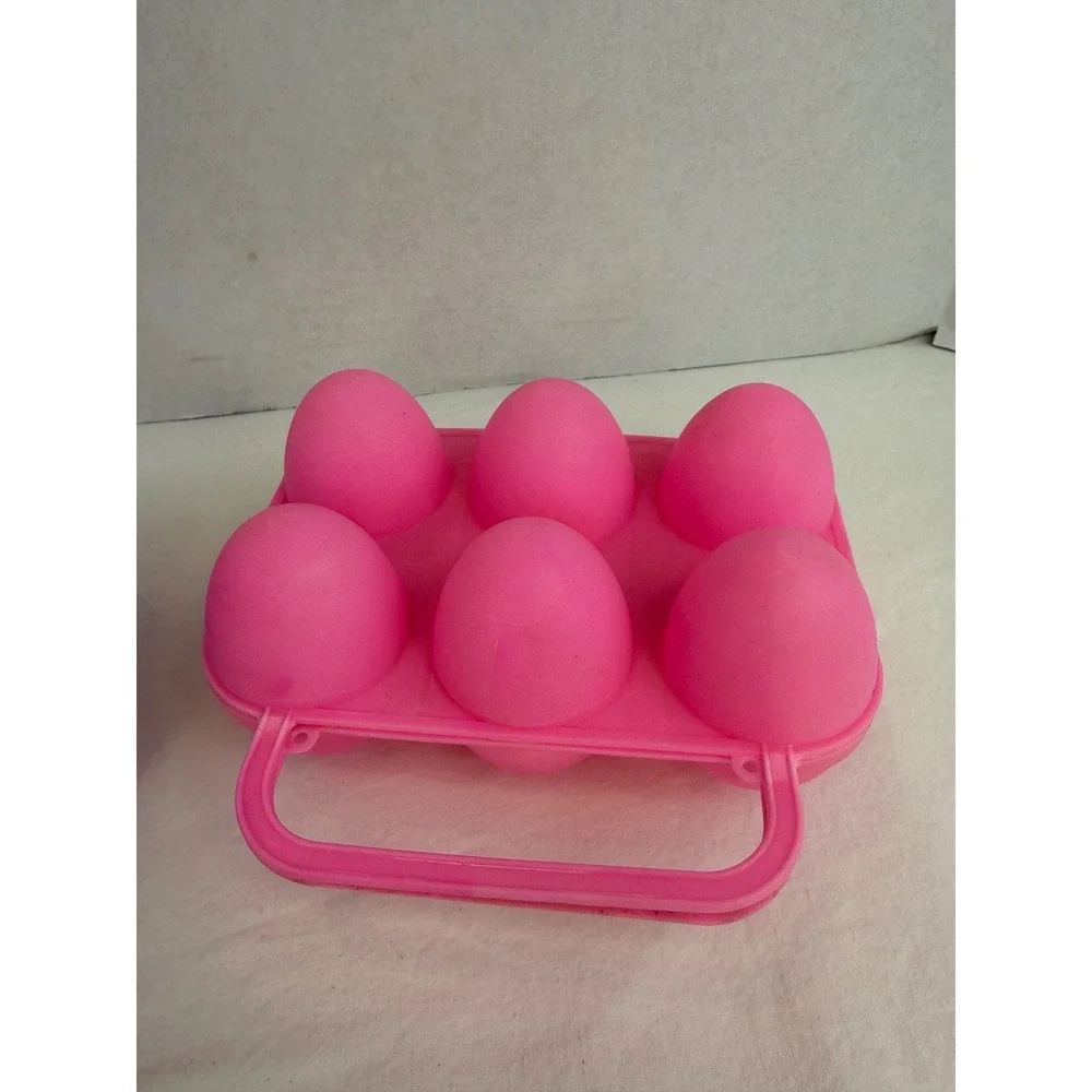 Vintage Jell-O Jiggler Egg Molds Set of 2 Pink and Purple Plastic 6 Cavity Trays
